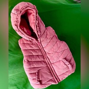 Aspen- girls pink corduroy puffer vest 24 months